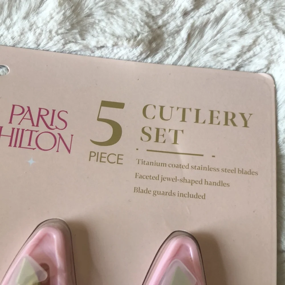 Paris Hilton Pink 5-Piece Kitchen Knife and Scissors Set